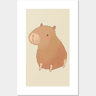 Cute capybara illustration Posters and Art